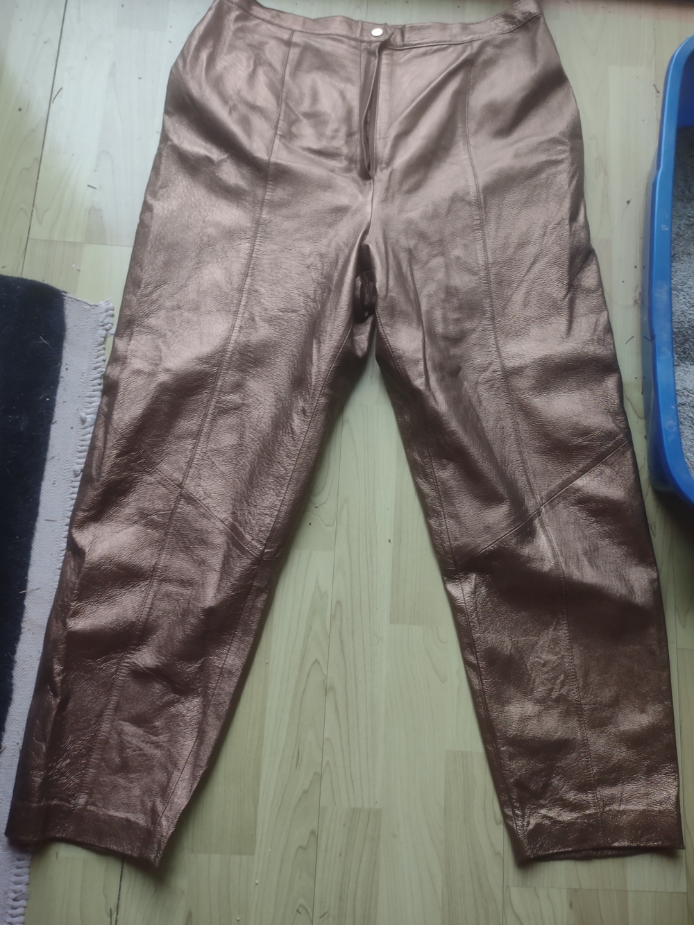 Metallic Bronze Vintage Leather Pants